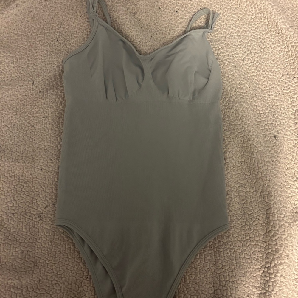 Gray Nylon Spandex Swimsuit